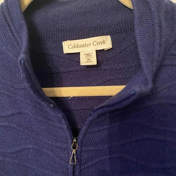 Coldwater Creek wavy textured zip up sweater - Picture 5 of 5